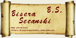 Bisera Sečanski vizit kartica